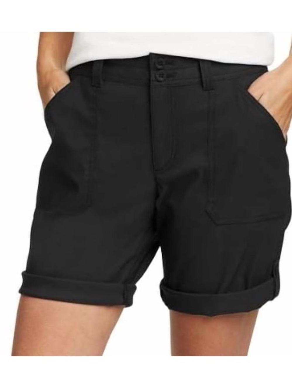 Eddie Bauer Women's Stretch Rolled Hem Adjustable Length Bermuda